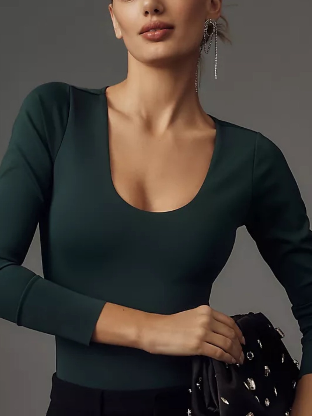 Like new Good American bodysuit in emerald green medium